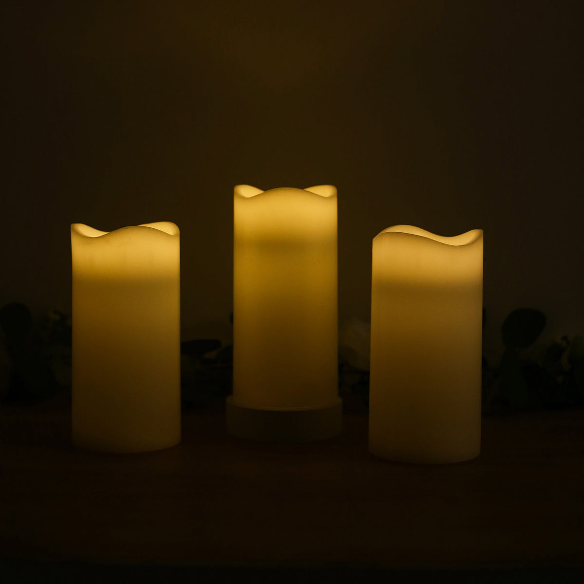 6 Pack White Flickering Flameless LED Pillar Candles, 8" Real Wax Wavy Top Battery Operated Candles 