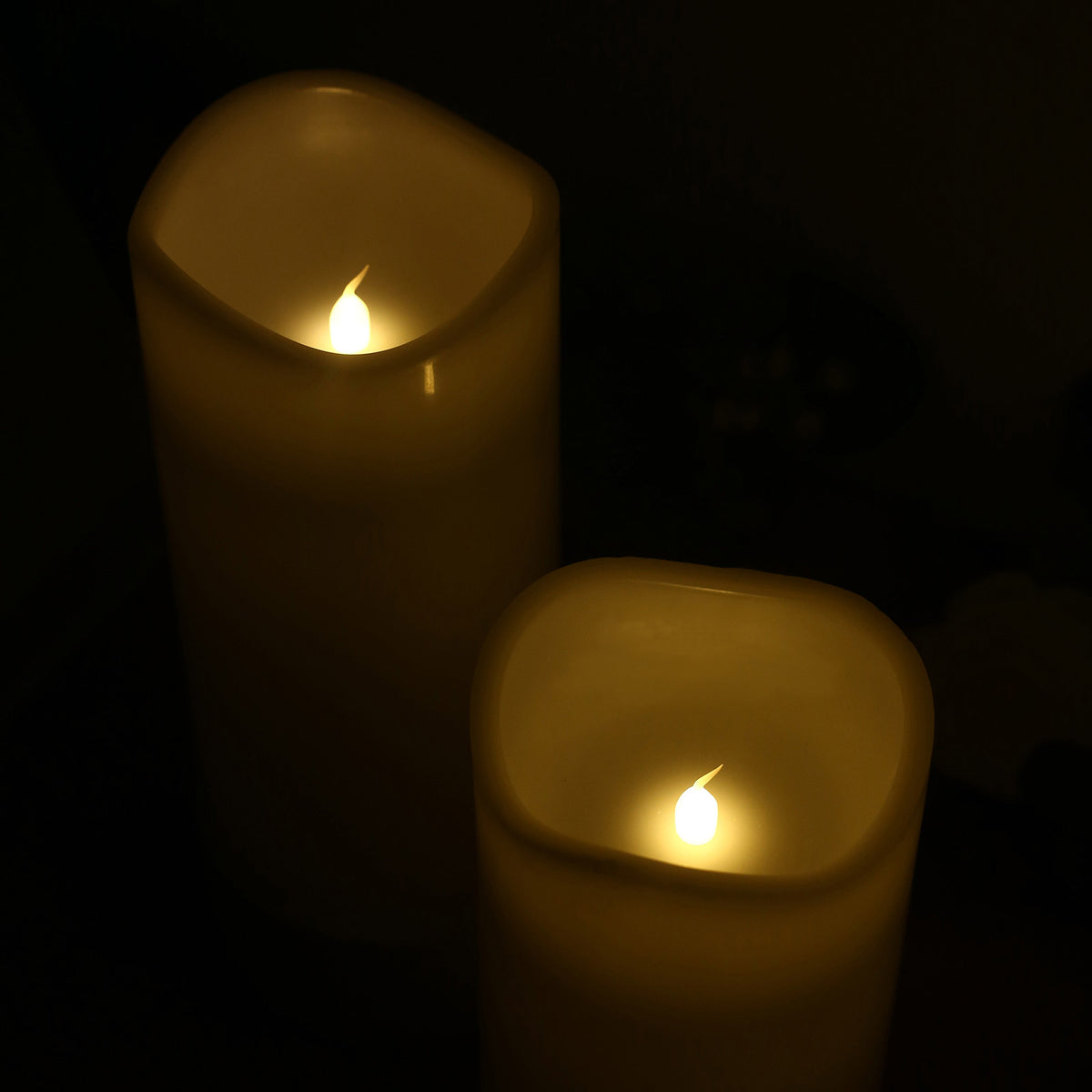 6 Pack White Flickering Flameless LED Pillar Candles, 8" Real Wax Wavy Top Battery Operated Candles 