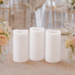 6 Pack White Flickering Flameless LED Pillar Candles, 8" Real Wax Wavy Top Battery Operated Candles 