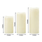 Set of 6 Ivory Flameless LED Pillar Candles, Real Wax Wavy Top with Flickering Light & 6/18H Timer -