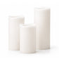 Set of 6 White Flameless LED Pillar Candles, Real Wax Wavy Top with Flickering Light & 6/18H Timer -