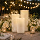 Set of 6 White Flameless LED Pillar Candles, Real Wax Wavy Top with Flickering Light & 6/18H Timer -