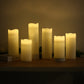 Set of 6 White Flameless LED Pillar Candles, Real Wax Wavy Top with Flickering Light & 6/18H Timer -