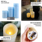 Set of 3 metallic silver LED flameless candles with remote control.