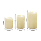 Set of 5 Ivory Flickering Flameless LED Pillar Candles – Real Wax Dripping Edge, Battery Operated, W