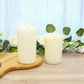 Set of 5 Ivory Flickering Flameless LED Pillar Candles – Real Wax Dripping Edge, Battery Operated, W