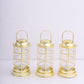Gold LED mini lantern lamps for decorative tealight candles.