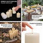 White LED flameless pillar candle set with flickering warm glow.