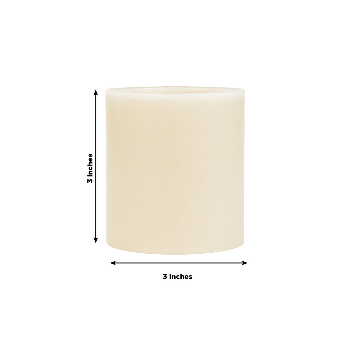 6 Pack Ivory Flameless LED Pillar Candles, 3" x 3" Flat Top Real Wax Battery Operated Candles with W