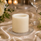 6 Pack Ivory Flameless LED Pillar Candles, 3" x 3" Flat Top Real Wax Battery Operated Candles with W