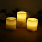 6 Pack Ivory Flameless LED Pillar Candles, 3" x 3" Flat Top Real Wax Battery Operated Candles with W