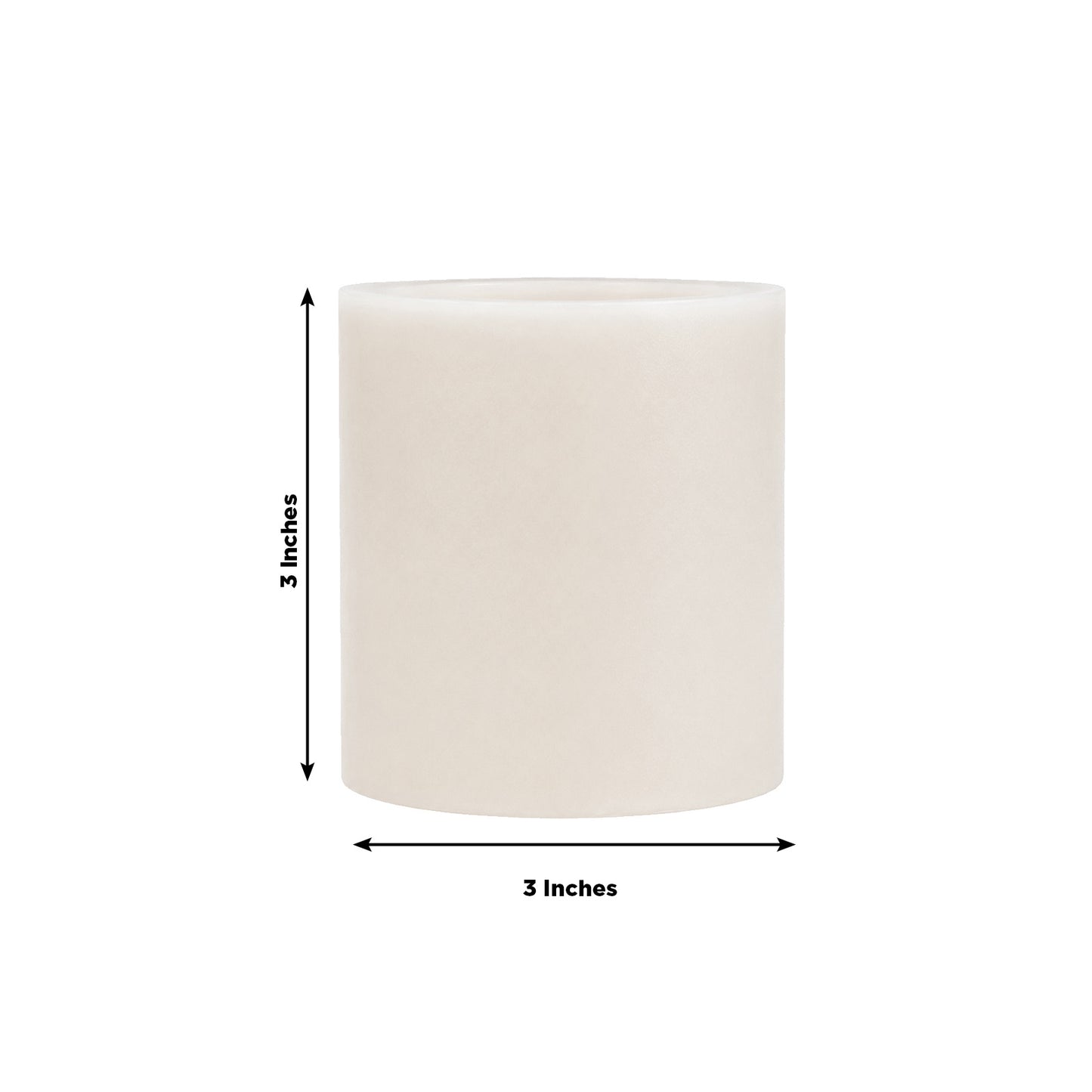 6 Pack White Flameless LED Pillar Candles, 3" x 3" Flat Top Real Wax Battery Operated Candles with W