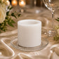 6 Pack White Flameless LED Pillar Candles, 3" x 3" Flat Top Real Wax Battery Operated Candles with W