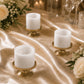 6 Pack White Flameless LED Pillar Candles, 3" x 3" Flat Top Real Wax Battery Operated Candles with W
