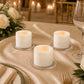6 Pack White Flameless LED Pillar Candles, 3" x 3" Flat Top Real Wax Battery Operated Candles with W