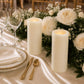 6 Pack Ivory Flameless LED Pillar Candles, 3" x 6" Flat Top Real Wax Battery Operated Candles with W