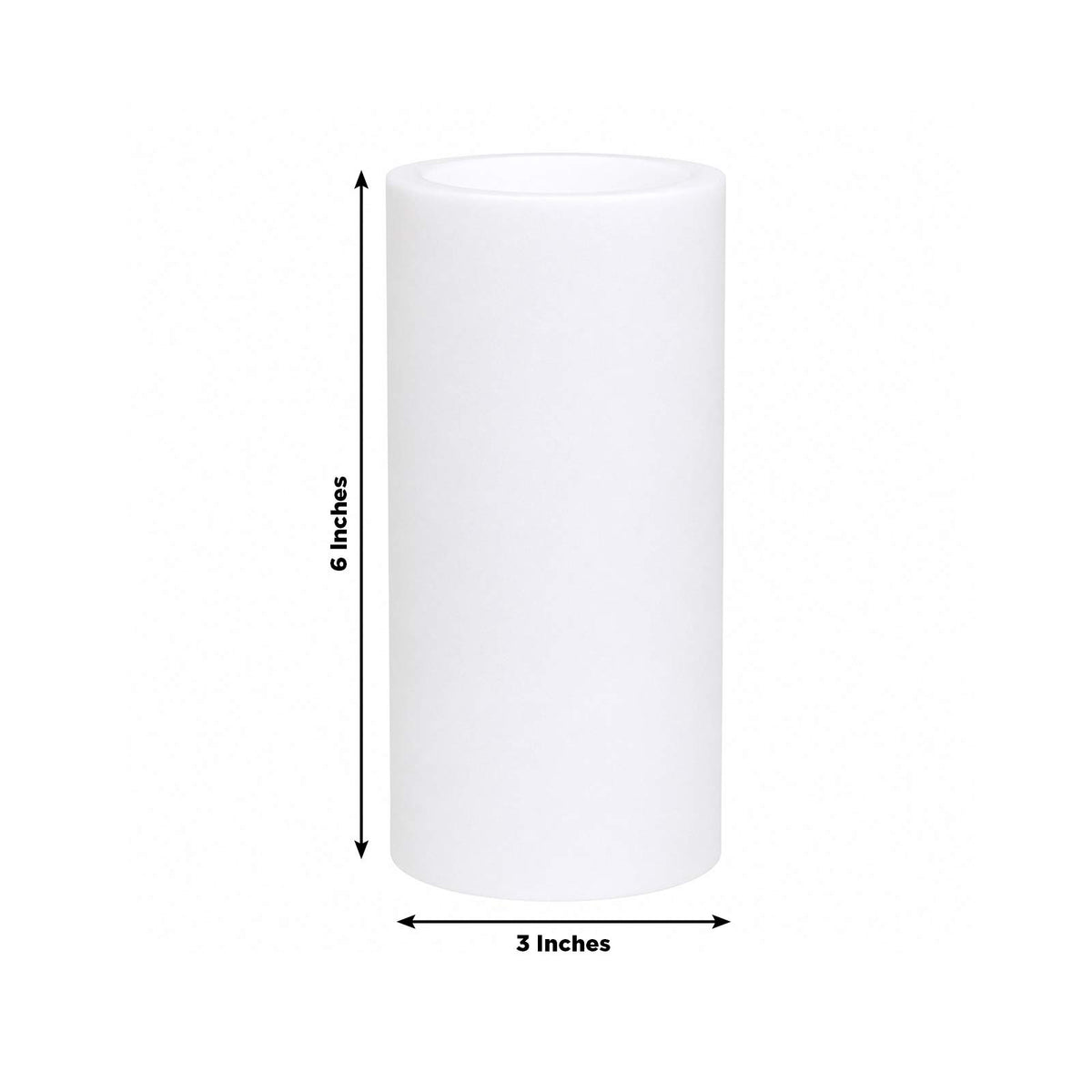 6 Pack White Flameless LED Pillar Candles, 3" x 6" Flat Top Real Wax Battery Operated Candles with W