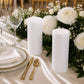 6 Pack White Flameless LED Pillar Candles, 3" x 6" Flat Top Real Wax Battery Operated Candles with W