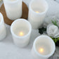 6 Pack White Flameless LED Pillar Candles, 3" x 6" Flat Top Real Wax Battery Operated Candles with W