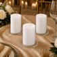 6 Pack White Flameless LED Pillar Candles, 3" x 6" Flat Top Real Wax Battery Operated Candles with W