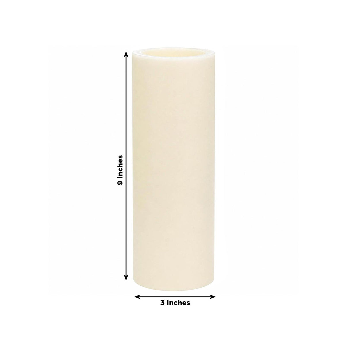 6 Pack Ivory Flameless LED Pillar Candles, 3" x 9" Flat Top Real Wax Battery Operated Candles with W
