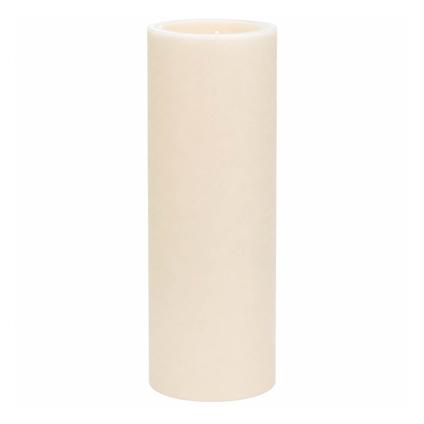 6 Pack Ivory Flameless LED Pillar Candles, 3" x 9" Flat Top Real Wax Battery Operated Candles with W