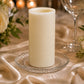 6 Pack Ivory Flameless LED Pillar Candles, 3" x 9" Flat Top Real Wax Battery Operated Candles with W