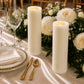 6 Pack Ivory Flameless LED Pillar Candles, 3" x 9" Flat Top Real Wax Battery Operated Candles with W