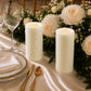 6 Pack Ivory Flameless LED Pillar Candles, 3" x 9" Flat Top Real Wax Battery Operated Candles with W