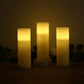 6 Pack Ivory Flameless LED Pillar Candles, 3" x 9" Flat Top Real Wax Battery Operated Candles with W