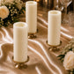 6 Pack Ivory Flameless LED Pillar Candles, 3" x 9" Flat Top Real Wax Battery Operated Candles with W