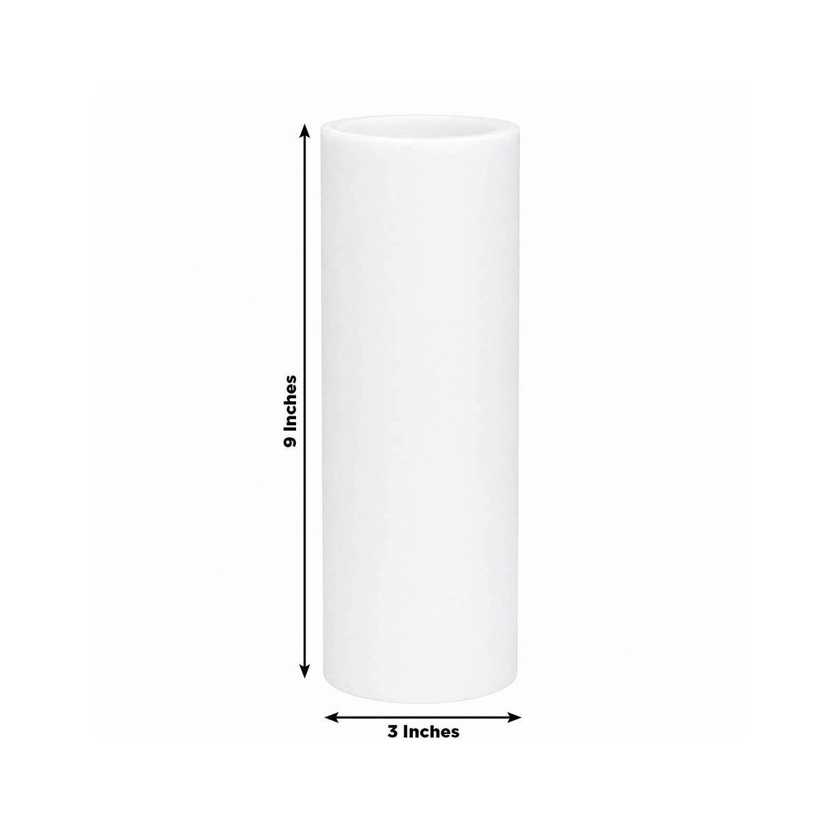 6 Pack White Flameless LED Pillar Candles, 3" x 9" Flat Top Real Wax Battery Operated Candles with W