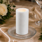 6 Pack White Flameless LED Pillar Candles, 3" x 9" Flat Top Real Wax Battery Operated Candles with W