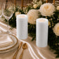 6 Pack White Flameless LED Pillar Candles, 3" x 9" Flat Top Real Wax Battery Operated Candles with W