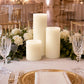 Set of 6 Ivory Flameless LED Pillar Candles, Flat Top Real Wax Battery Operated Candles with Flicker