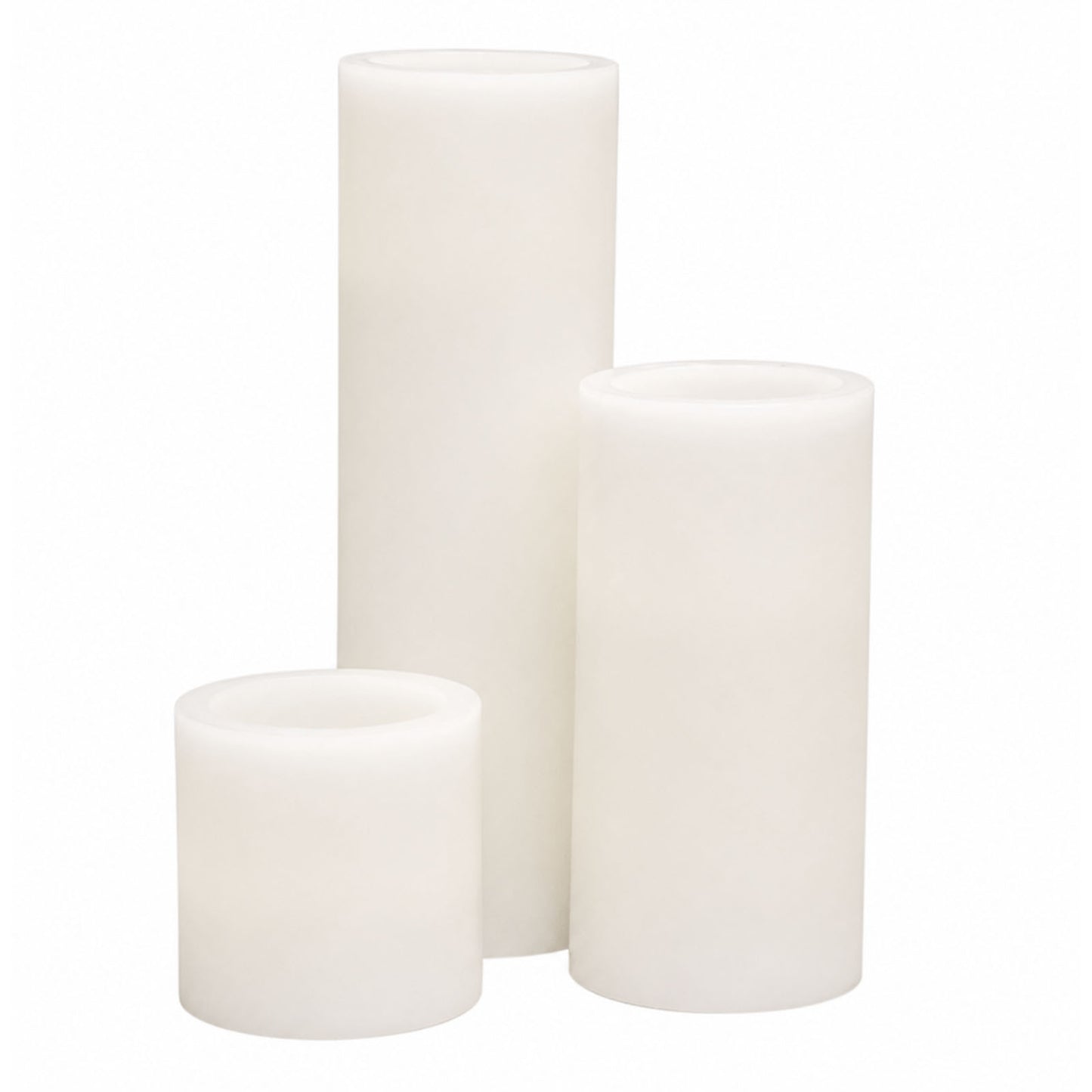 Set of 6 White Flameless LED Pillar Candles, Flat Top Real Wax Battery Operated Candles with Flicker