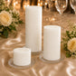 Set of 6 White Flameless LED Pillar Candles, Flat Top Real Wax Battery Operated Candles with Flicker