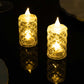 12 Pack Warm White LED Tealight Candles, Decorative Flameless Diamond Cut Battery Operated Candles - 3"