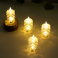 12 Pack Warm White LED Tealight Candles, Decorative Flameless Diamond Cut Battery Operated Candles - 3"