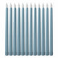 12 Pack 11" LED Taper Candles - Dusty Blue, Flickering Warm Light Battery Operated Flameless Candles