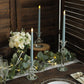 12 Pack 11" LED Taper Candles - Dusty Blue, Flickering Warm Light Battery Operated Flameless Candles