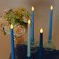 8 Pack 11" Mixed Blue LED Taper Candles, Flameless Battery Operated Flickering Candles