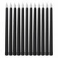 12 Pack 11" LED Taper Candles - Black, Flickering Warm Light Battery Operated Flameless Candles