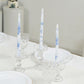 6-Pack 11" Flameless LED Taper Candles, Flickering Battery Operated – White & Blue French Toile Pattern