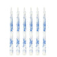 6-Pack 11" Flameless LED Taper Candles, Flickering Battery Operated – White & Blue French Toile Pattern