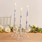 6-Pack 11" Flameless LED Taper Candles, Flickering Battery Operated – White & Blue French Toile Pattern