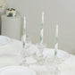 6-Pack 11" Flameless LED Taper Candles, Flickering Battery Operated – White & Sage Green French Toile Pattern
