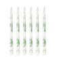 6-Pack 11" Flameless LED Taper Candles, Flickering Battery Operated – White & Sage Green French Toile Pattern