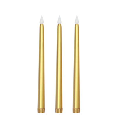 Elegant Ambiance with Gold LED Taper Candles