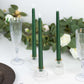 12 Pack 11" LED Taper Candles - Hunter Emerald Green, Flickering Warm Light Battery Operated Flamele